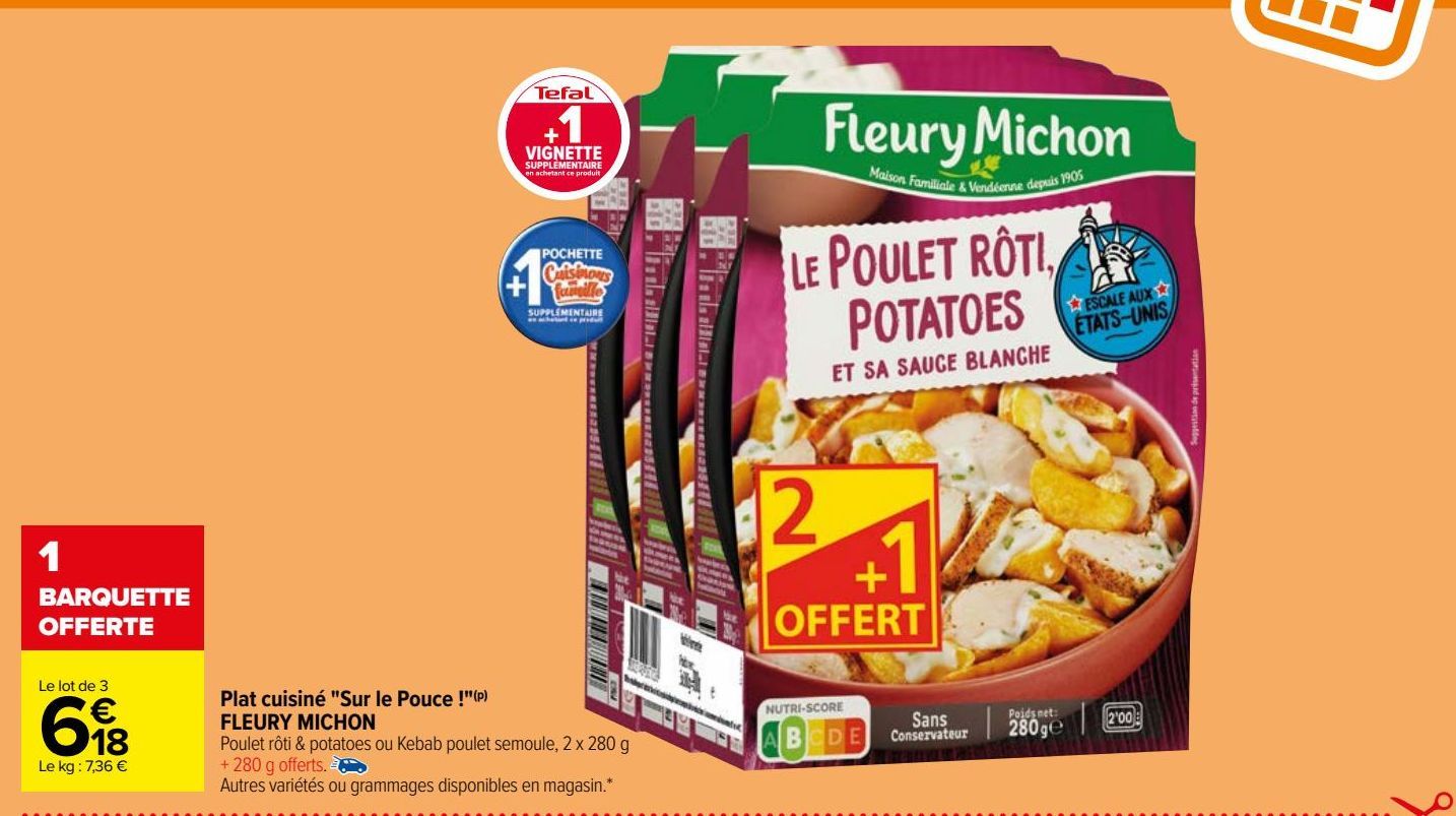 Plat cuisiné "Sur le Pouce !FLEURY MICHON