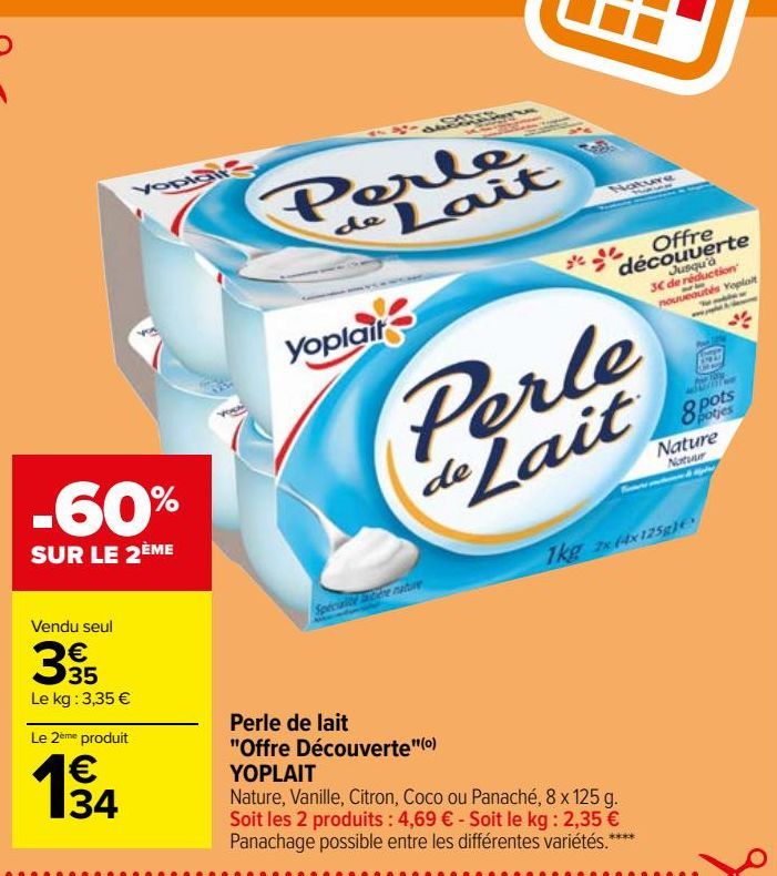 Perle de lait "Offre Découverte"(o) YOPLAIT