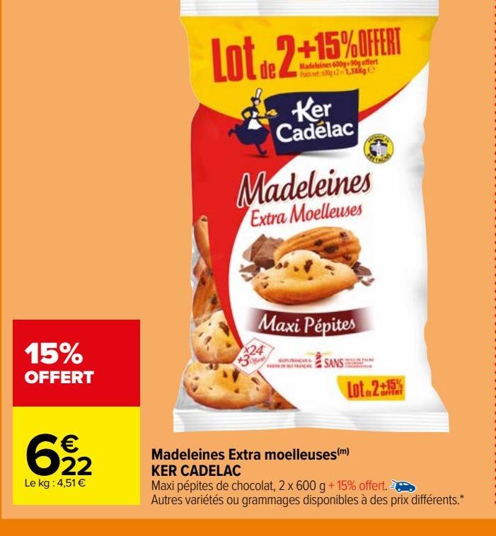 Madeleines Extra moelleuses KER CADELAC