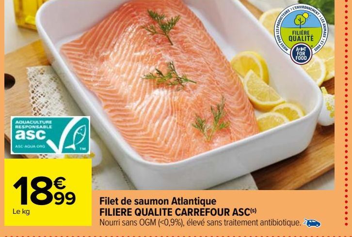 Filet de saumon Atlantique FILIERE QUALITE CARREFOUR ASC