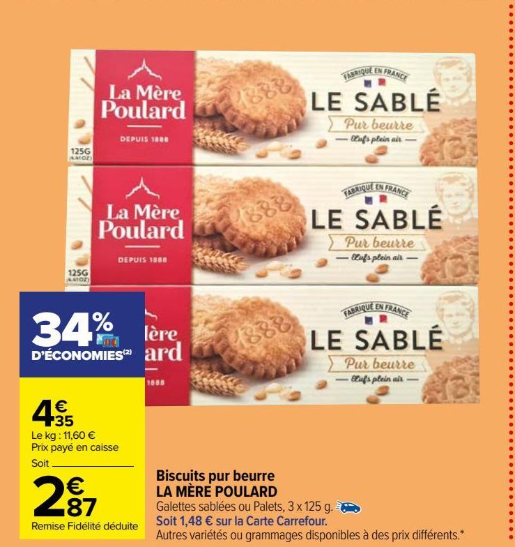 Biscuits pur beurre LA MÈRE POULARD