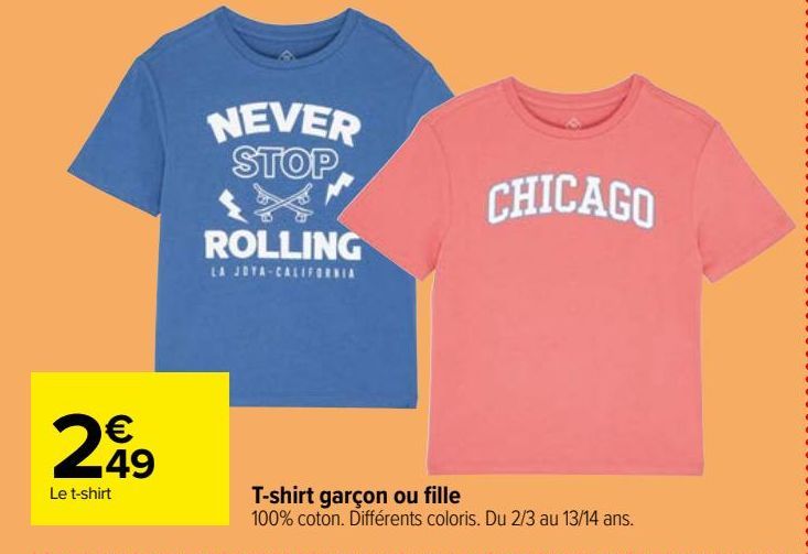 T-shirt garçon ou fille