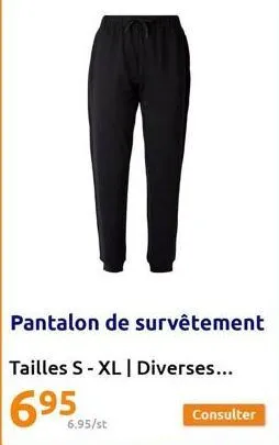 pantalon de survêtement  tailles s-xl | diverses...  695  6.95/st  consulter 