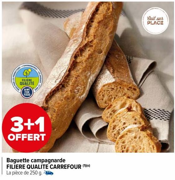 Baguette campagnarde FILIERE QUALITE CARREFOUR 