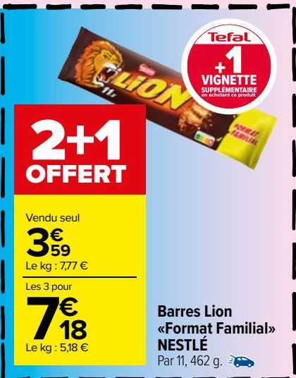 Barres Lion «Format Familial» NESTLÉ