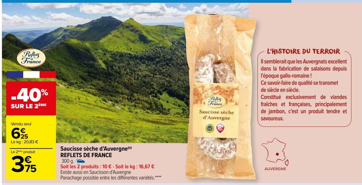 Saucisse sèche d’Auvergne REFLETS DE FRANCE