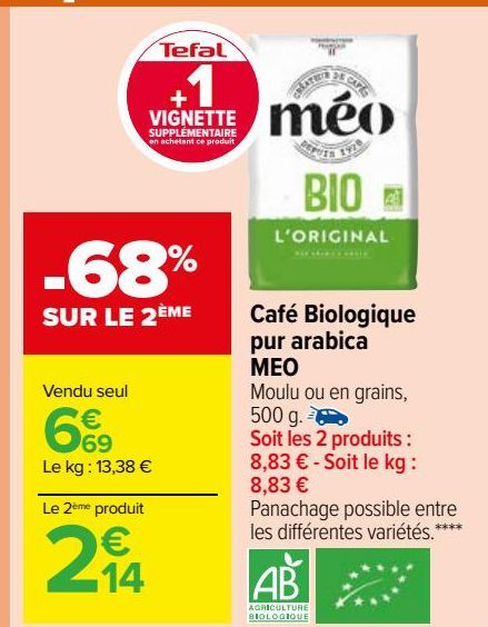 Café Biologique pur arabica MEO