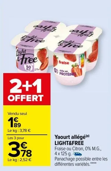 yaourt allégé light&free