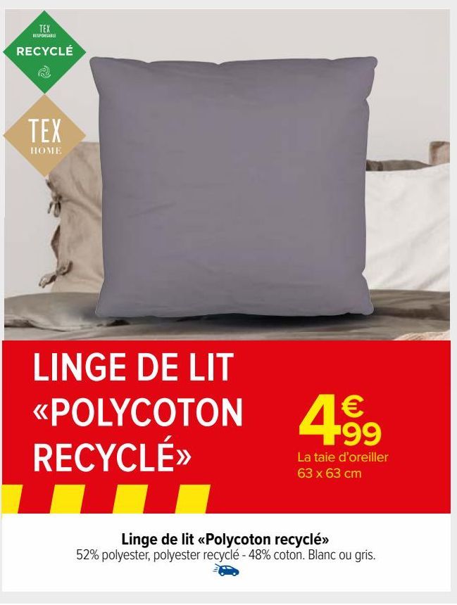 LINGE DE LIT «POLYCOTON RECYCLÉ»