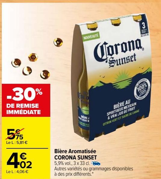 Bière Aromatisée CORONA SUNSET