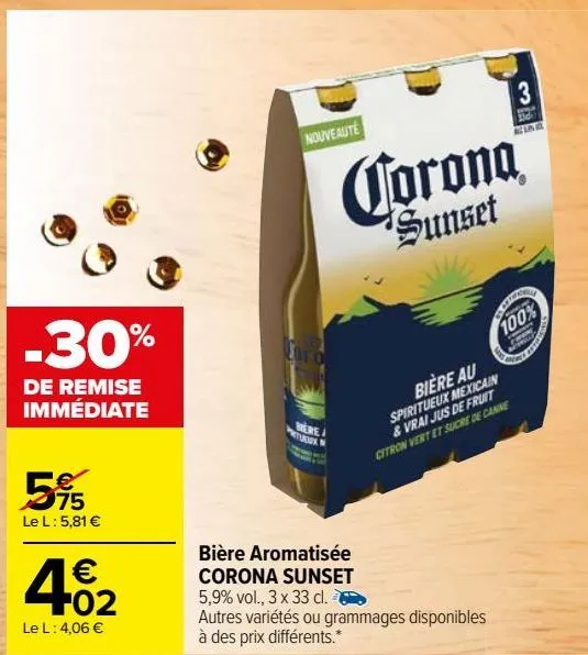 bière aromatisée corona sunset