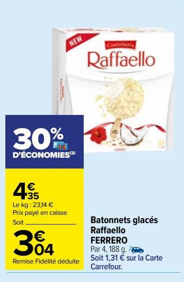 Batonnets glacés Raffaello FERRERO