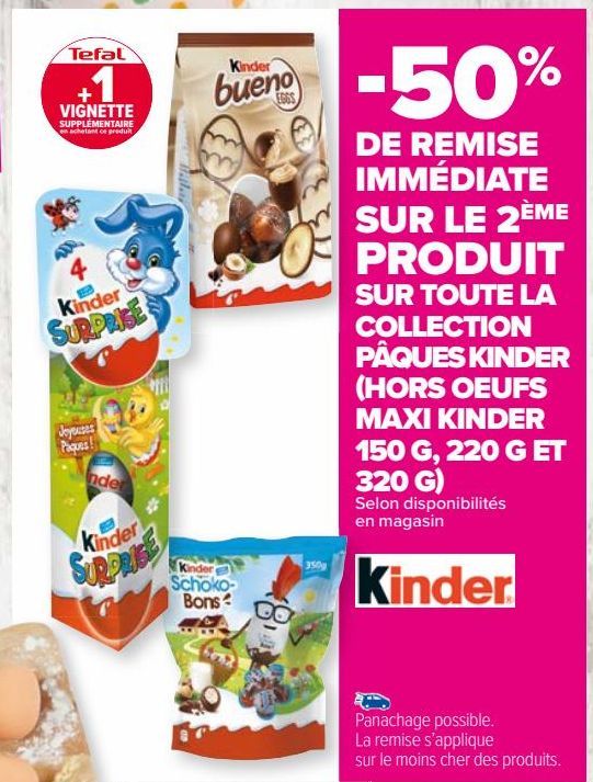 TOUTE LA COLLECTION PÂQUES KINDER (HORS OEUFS MAXI KINDER 150 G, 220 G ET 320 G)