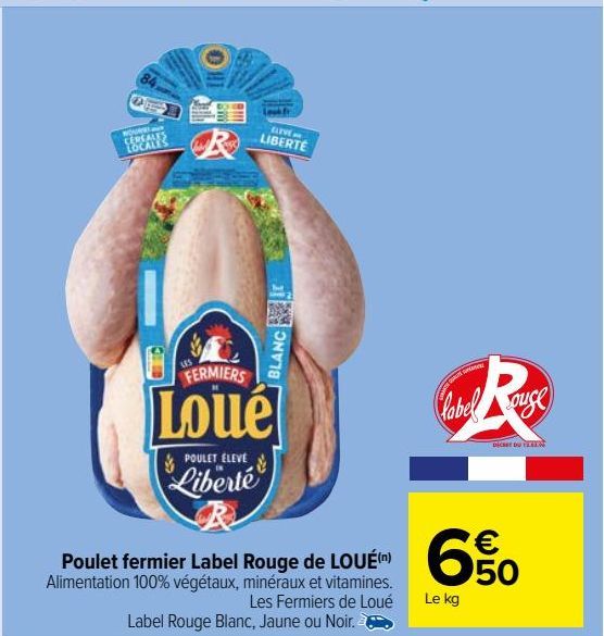 Poulet fermier Label Rouge de LOUÉ