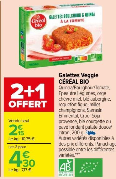 Galettes Veggie CÉRÉAL BIO