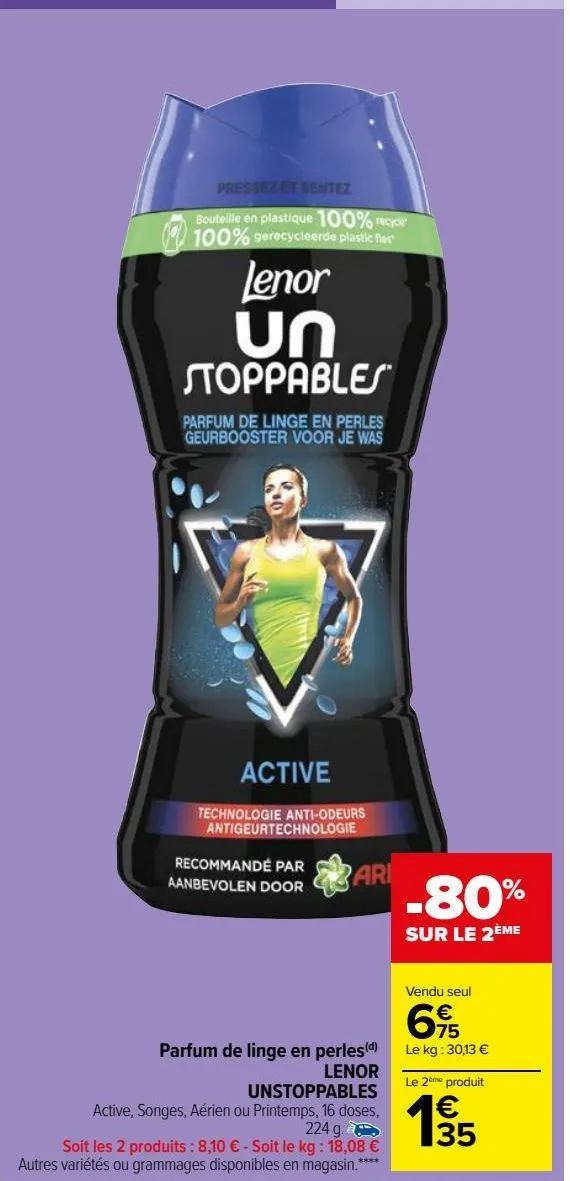 parfum de linge en perles lenor unstoppables