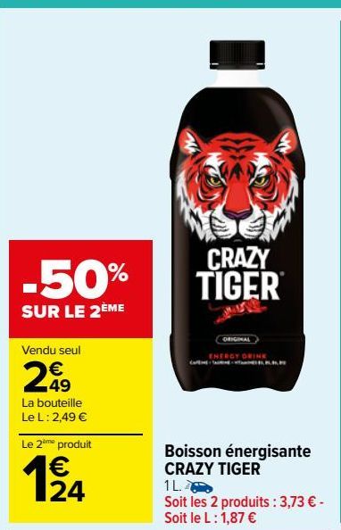 Boisson énergisante CRAZY TIGER