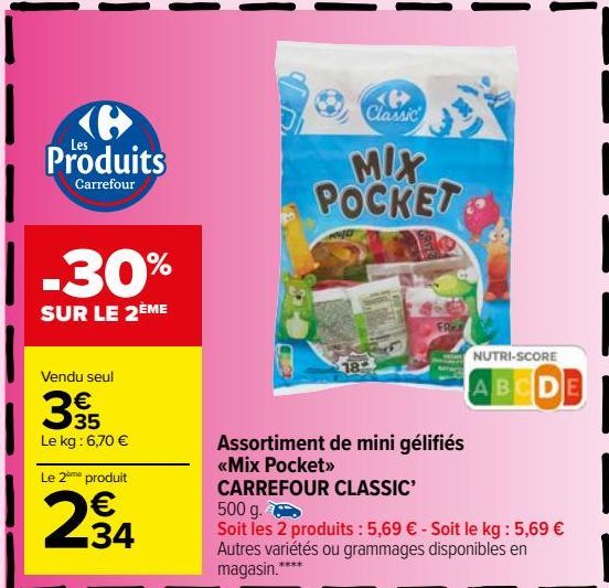 Assortiment de mini gélifiés «Mix Pocket» CARREFOUR CLASSIC’