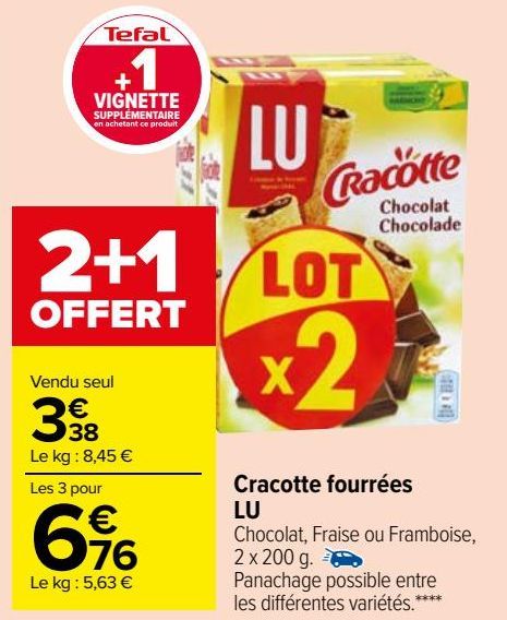 Cracotte fourrées LU