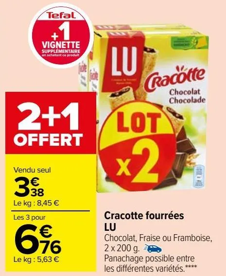 cracotte fourrées lu