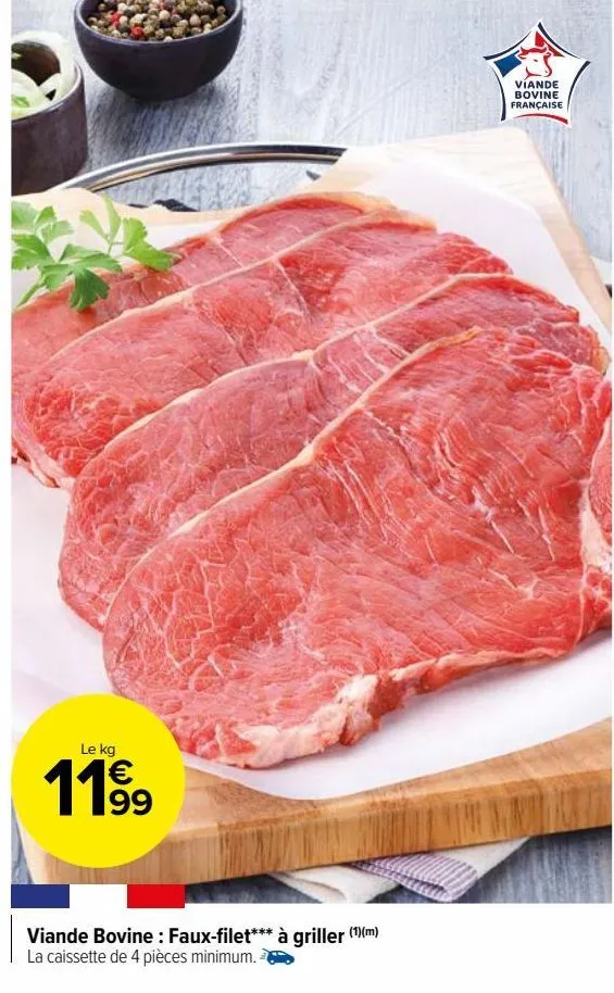 viande bovine : faux-filet à griller 