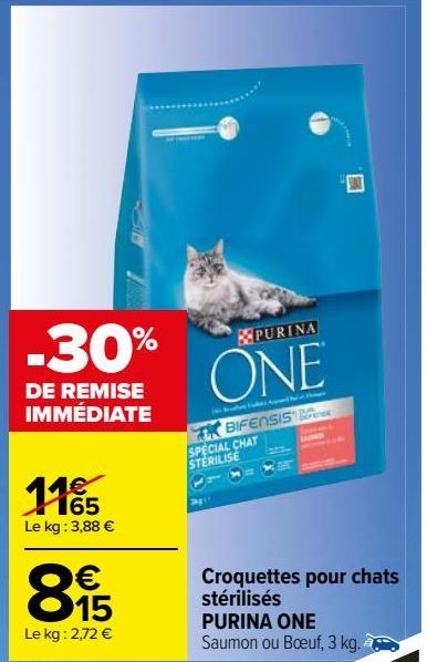 Croquettes pour chats stérilisés PURINA ONE