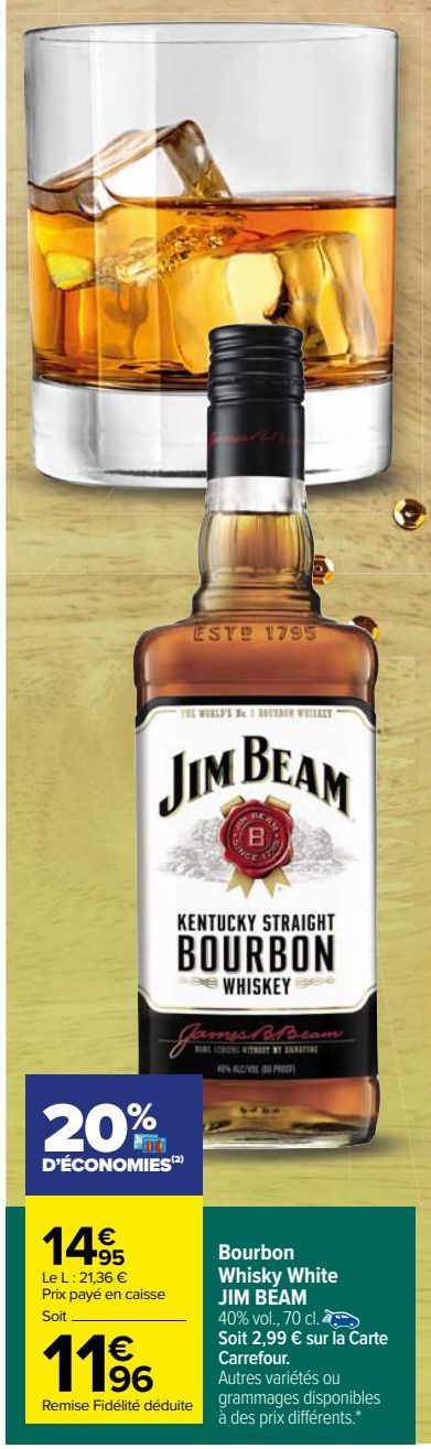 Bourbon Whisky White JIM BEAM