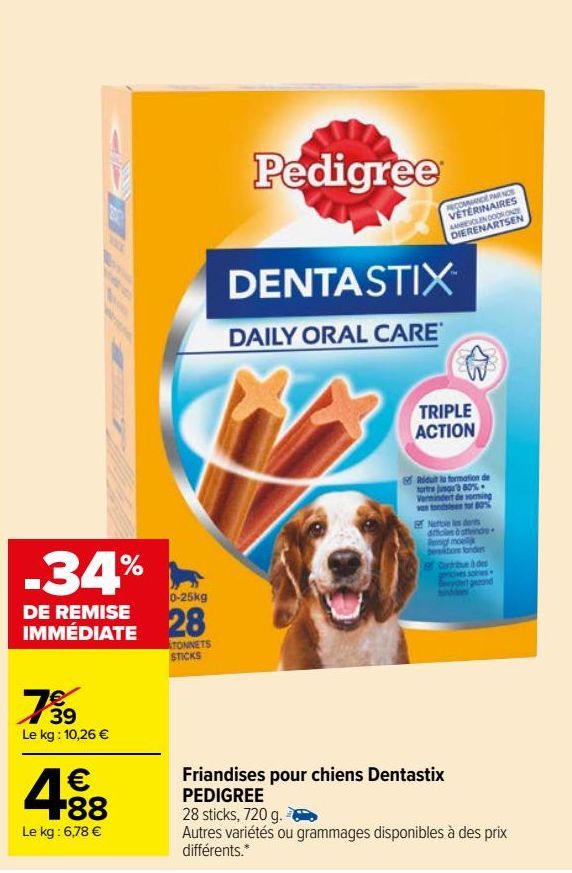 Friandises pour chiens Dentastix PEDIGREE