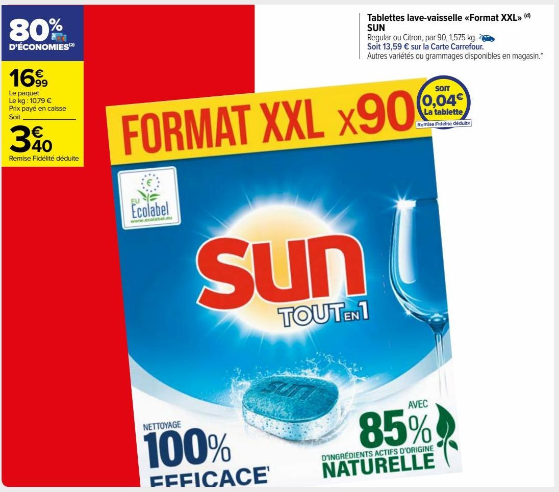 Tablettes lave-vaisselle «Format XXL» SUN