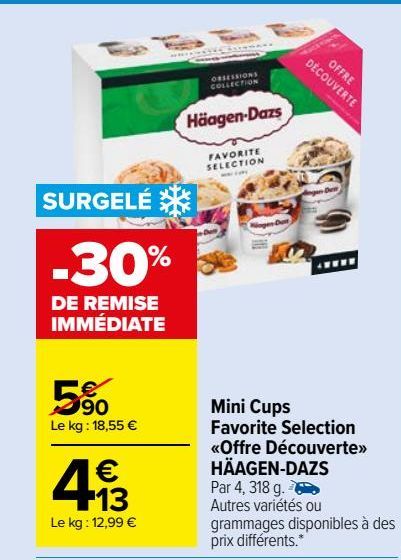 Mini Cups Favorite Selection «Offre Découverte» HÄAGEN-DAZS
