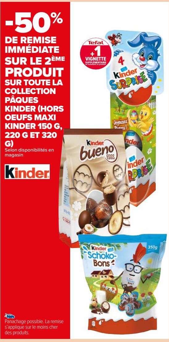 TOUTE LA COLLECTION PÂQUES KINDER (HORS OEUFS MAXI KINDER 150 G, 220 G ET 320 G)