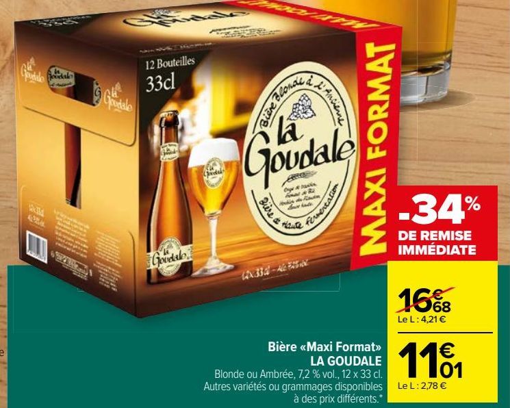 Bière «Maxi Format» LA GOUDALE