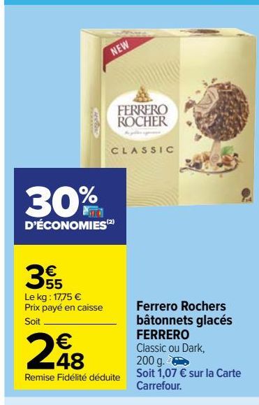 Ferrero Rochers bâtonnets glacés FERRERO
