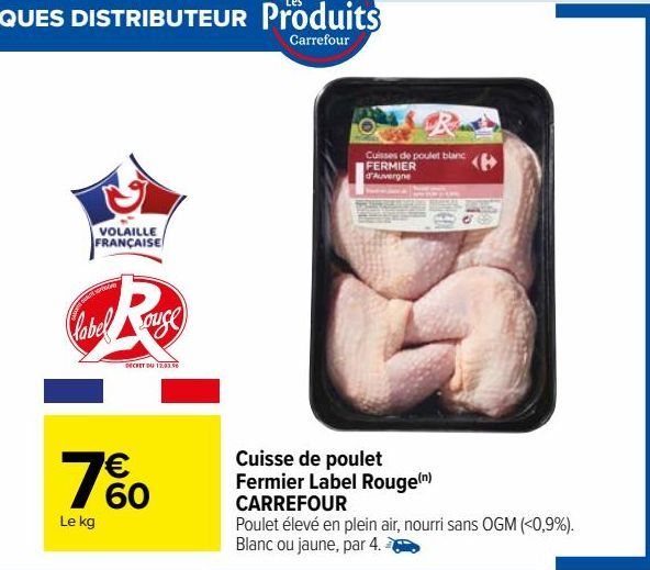 Cuisse de poulet Fermier Label Rouge CARREFOUR