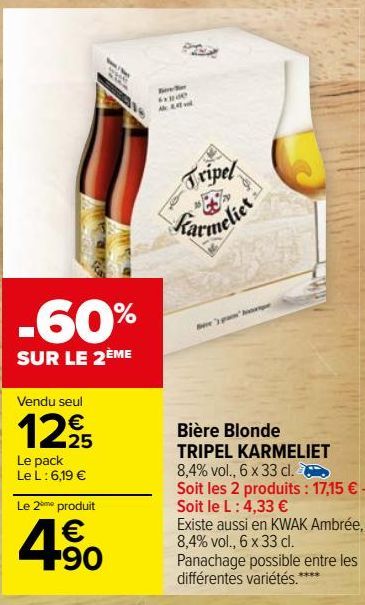 Bière Blonde TRIPEL KARMELIET