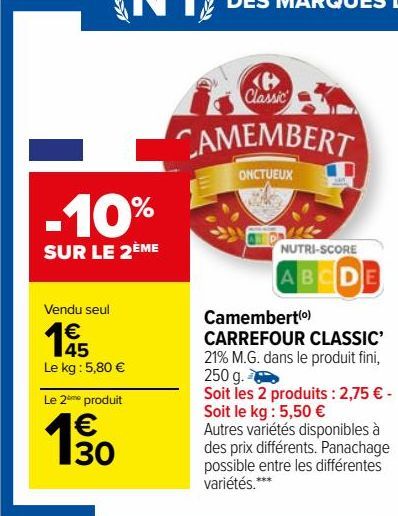 Camembert CARREFOUR CLASSIC’