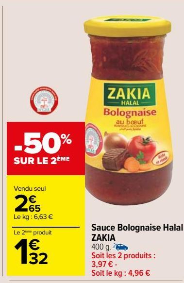 Sauce Bolognaise Halal ZAKIA