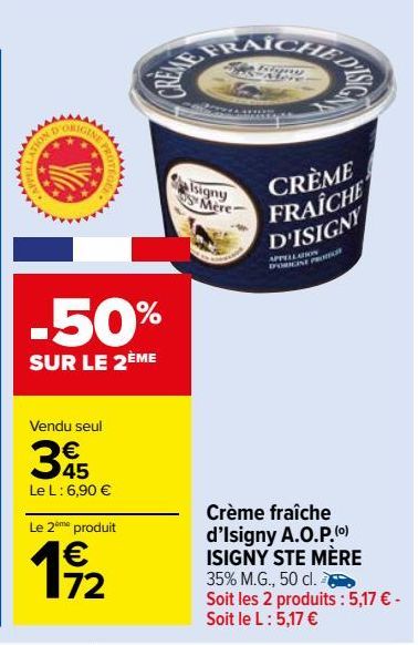 Crème fraîche d’Isigny A.O.P. ISIGNY STE MÈRE