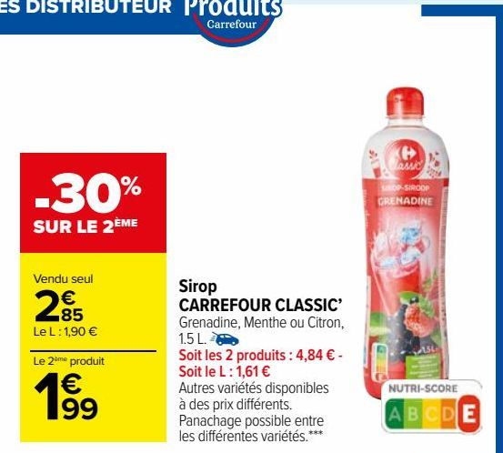 Sirop CARREFOUR CLASSIC’