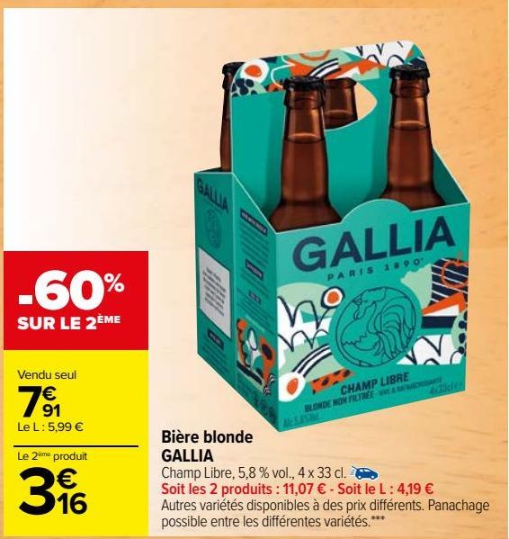Bière blonde GALLIA