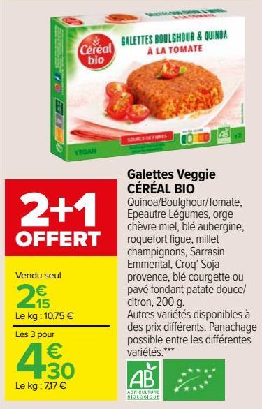 Galettes Veggie CÉRÉAL BIO