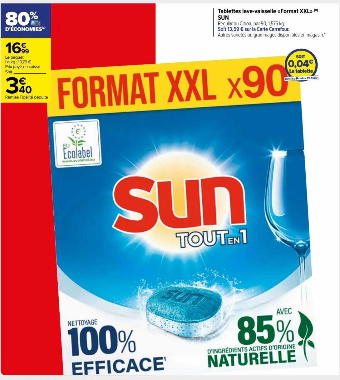 tablettes lave-vaisselle «format xxl» sun