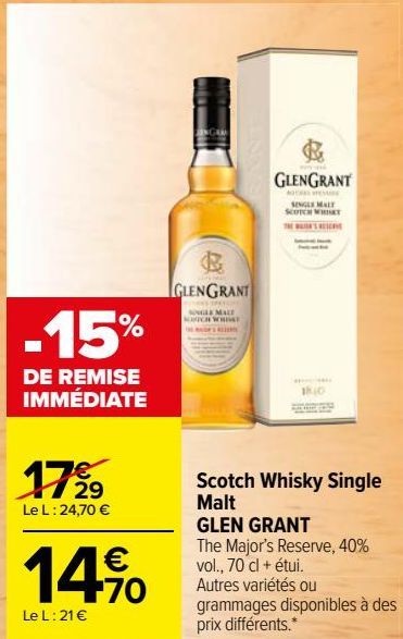 Scotch Whisky Single Malt GLEN GRANT