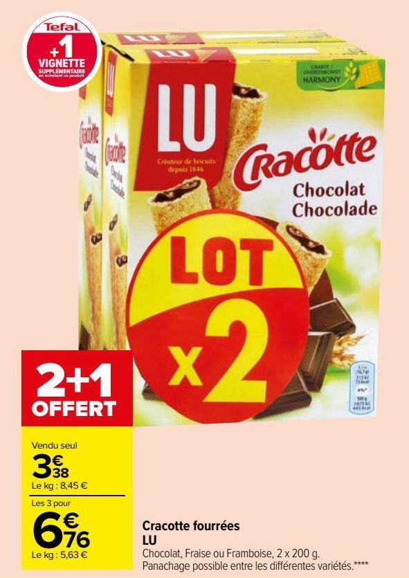 Cracotte fourrées LU