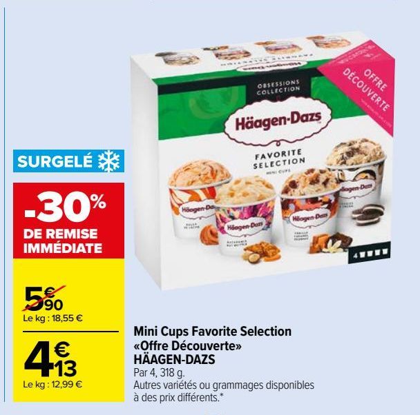 Mini Cups Favorite Selection «Offre Découverte» HÄAGEN-DAZS