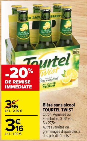 Bière sans alcool TOURTEL TWIST