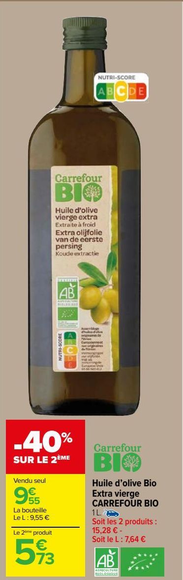 Huile d’olive Bio Extra vierge CARREFOUR BIO
