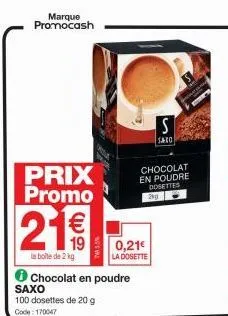 chocolat promo