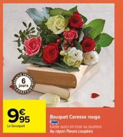jours  995  Le bouquet  Bouquet Caresse rouge  Existe aussi en rose ou saumon Au rayon Fleurs coupées 