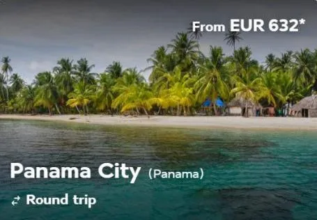 from eur 632*  panama city (panama)  round trip 